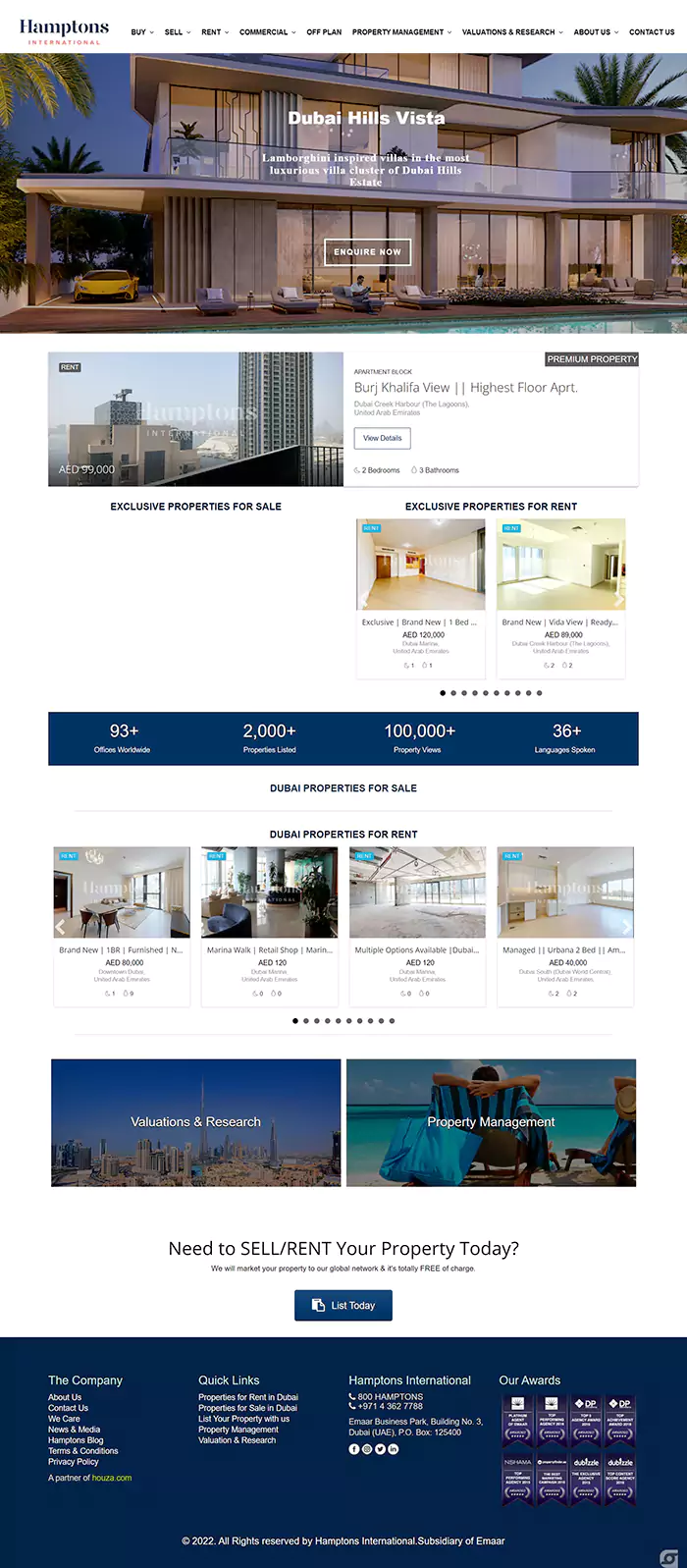 House listing for real estate website